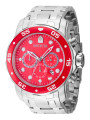 Rote Invicta Grau Edelstahl Uhr