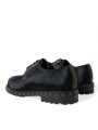 Formal Elegant Black Calf Fur Derby Shoes 2.060,00 € 8058696183080 | Planet-Deluxe