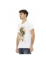 T-Shirts Elegant White Tee with Signature Print 120,00 € 2000051707772 | Planet-Deluxe