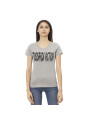 Tops & T-Shirts Elegant Gray V-Neck Tee with Chic Print 120,00 € 2000051610669 | Planet-Deluxe