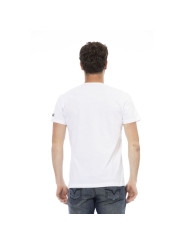 T-Shirts Elegant White V-Neck Tee with Front Print 120,00 € 2000051709394 | Planet-Deluxe