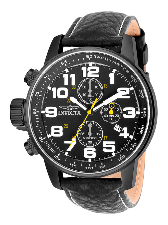 Schwarze Invicta Herren Chronograph Uhr