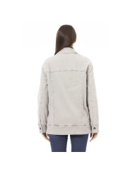 Jackets & Coats Elegant Gray Cotton Blend Jacket 1.270,00 € 9000003366395 | Planet-Deluxe