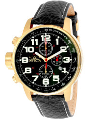 Schwarze und goldene Invicta Uhr