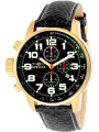 Schwarze und goldene Invicta Uhr