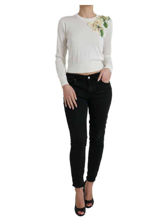 Sweaters Silk Floral Applique Pullover Sweater 2.490,00 € 8059226551591 | Planet-Deluxe