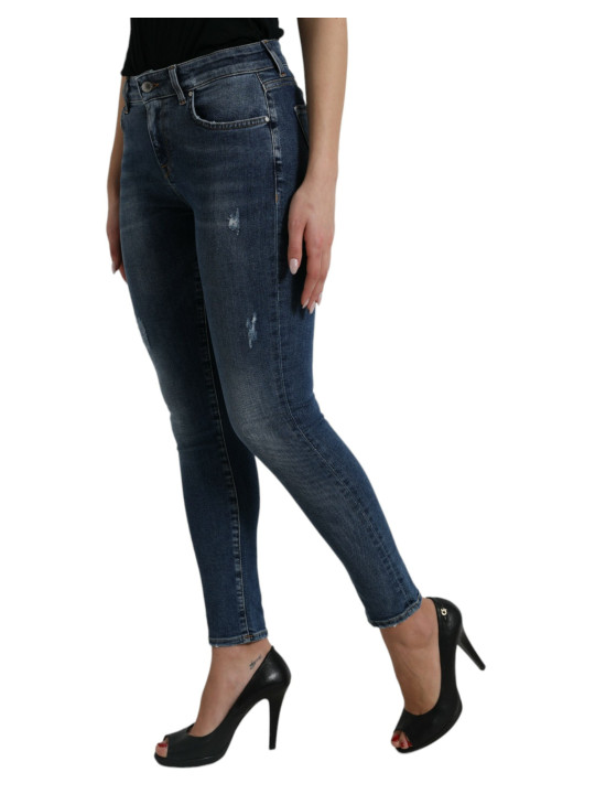 Jeans & Pants Elegant Mid Waist Stretch Jeans in Blue 1.240,00 € 8050249421045 | Planet-Deluxe