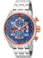 Blaue Invicta Grau Herrenuhr Chronograph