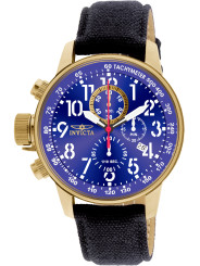 Goldene Invicta Uhr mit blauem Zifferblatt