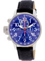 Blaue Uhr mit Lederarmband