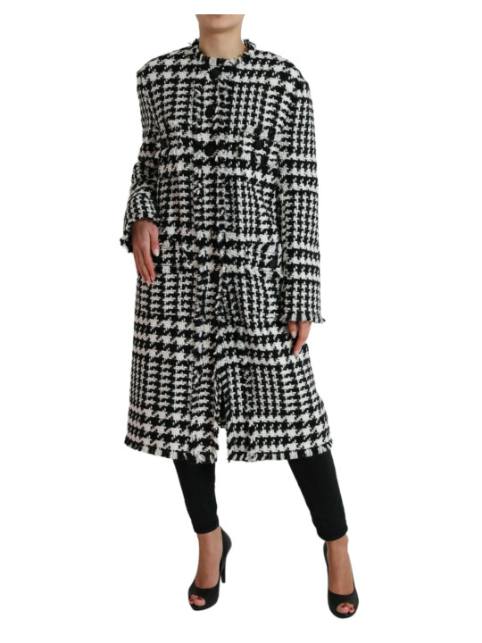 Jackets & Coats Elegant Houndstooth Long Trench Coat 6.800,00 € 8052145926266 | Planet-Deluxe