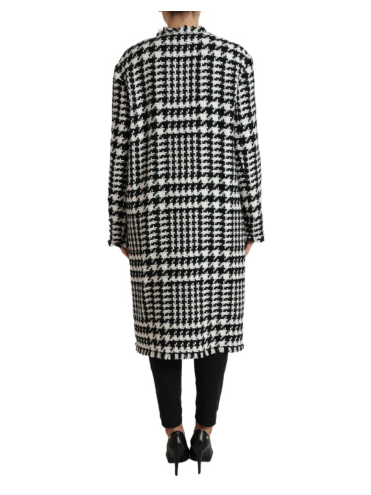 Jackets & Coats Elegant Houndstooth Long Trench Coat 6.800,00 € 8052145926266 | Planet-Deluxe