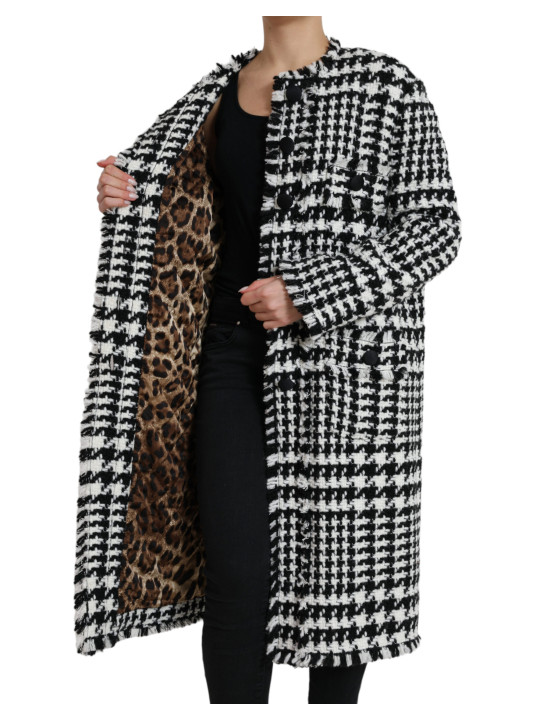 Jackets & Coats Elegant Houndstooth Long Trench Coat 6.800,00 € 8052145926266 | Planet-Deluxe