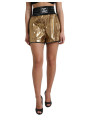 Shorts Elegant High Waist Metallic Gold Shorts 1.670,00 € 8057142596832 | Planet-Deluxe