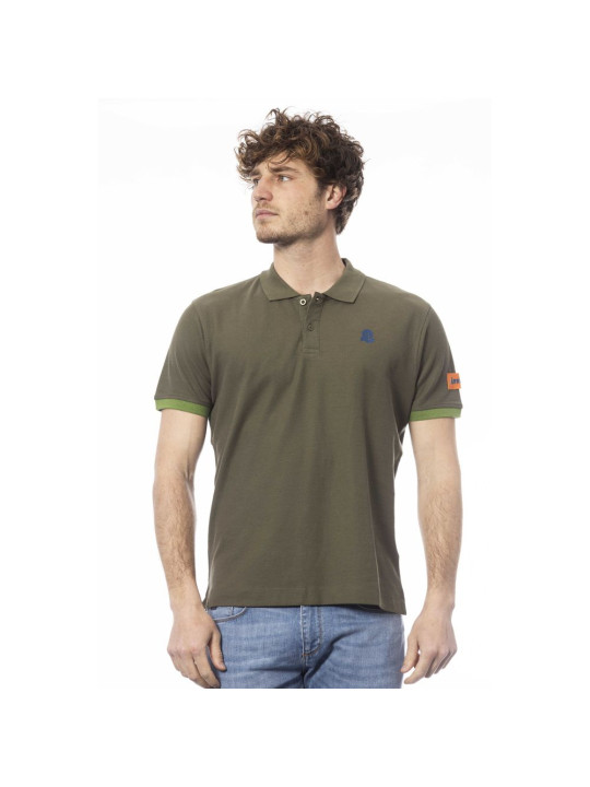 Polo Shirt Elegant Green Cotton Polo with Emblem Detail 160,00 € 8056144551399 | Planet-Deluxe