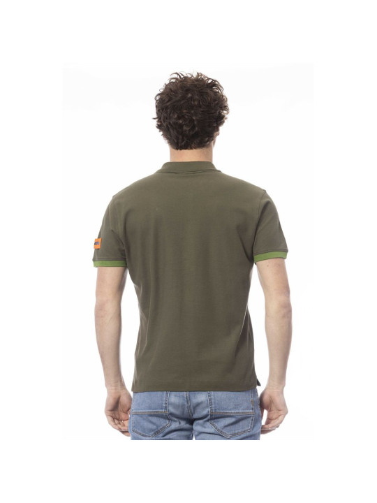 Polo Shirt Elegant Green Cotton Polo with Emblem Detail 160,00 € 8056144551399 | Planet-Deluxe