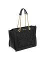 Crossbody Bags Elegant Black Floral Calfskin Shoulder Bag 400,00 € 8056034466512 | Planet-Deluxe