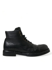 Boots Elegant Black Horse Leather Ankle Boots 2.580,00 € 8057155090686 | Planet-Deluxe