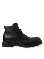 Boots Elegant Black Horse Leather Ankle Boots 2.580,00 € 8057155090686 | Planet-Deluxe