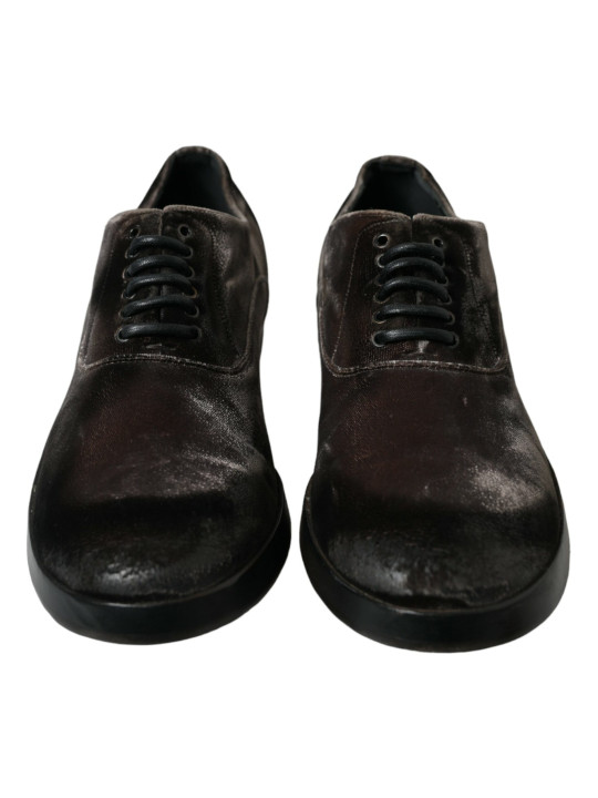 Formal Elegant Brown Velvet Oxford Lace-up Shoes 1.390,00 € 8056454333326 | Planet-Deluxe