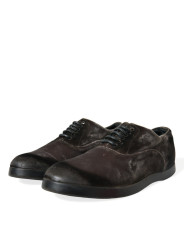 Formal Elegant Brown Velvet Oxford Lace-up Shoes 1.390,00 € 8056454333326 | Planet-Deluxe