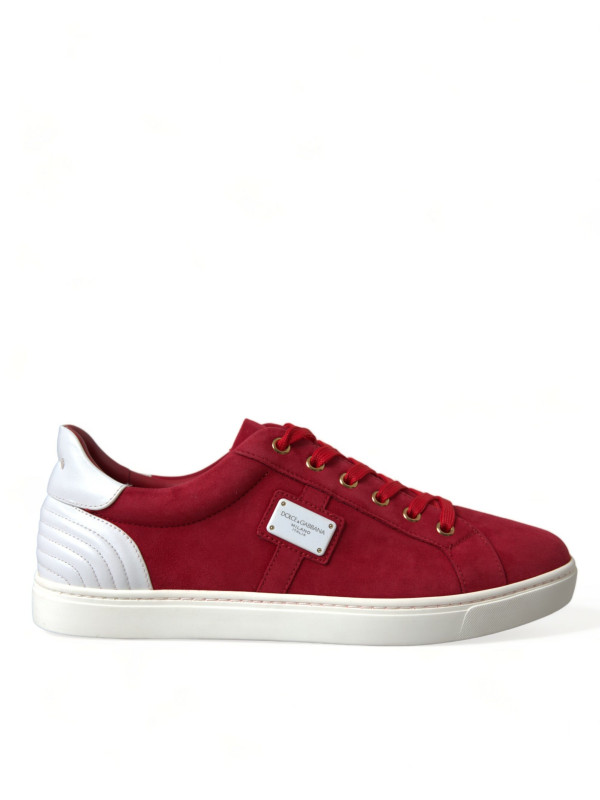 Sneakers Elegant Red & White Leather Sneakers 1.400,00 € 8058091535071 | Planet-Deluxe