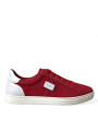 Sneakers Elegant Red & White Leather Sneakers 1.400,00 € 8058091535071 | Planet-Deluxe