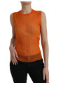 Tops & T-Shirts Chic Orange Crew Neck Tank Top 1.380,00 € 8052145145957 | Planet-Deluxe