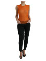 Tops & T-Shirts Chic Orange Crew Neck Tank Top 1.380,00 € 8052145145957 | Planet-Deluxe