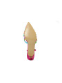 Fuchsia Sandalette mit buntem Riemchen
