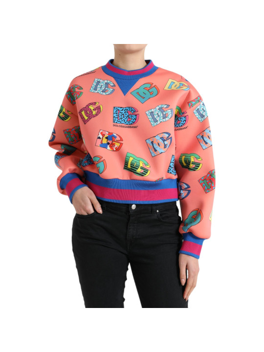 Sweaters Salmon Pink Crew Neck Logo Sweatshirt 1.940,00 € 8052145146480 | Planet-Deluxe