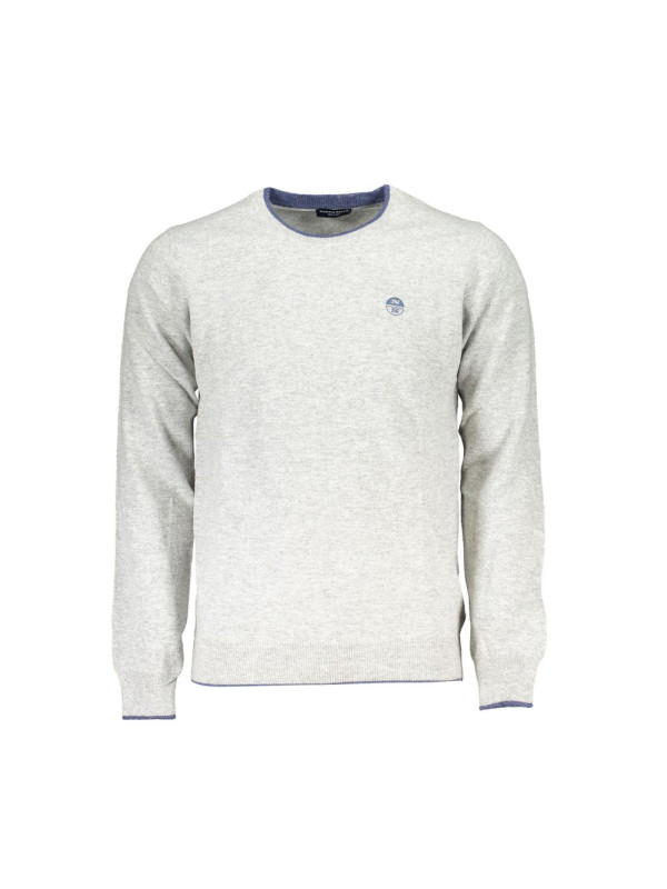 Sweaters Gray Crew Neck Sweater with Contrast Details 250,00 € 8300825686505 | Planet-Deluxe