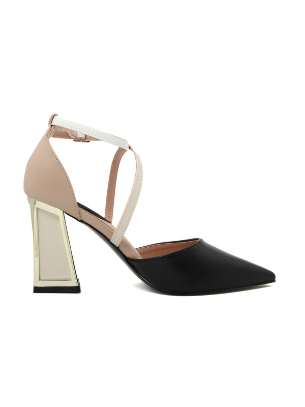 Schwarze Damen Sandalette mit Absatz