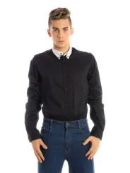 "PAPETE Startseite im Sale | PAPETE HERREN LANGARM HEMD SCHWARZ online kaufen"|Planet-Deluxe