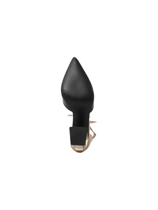 Schwarze goldene Riemchen High Heels