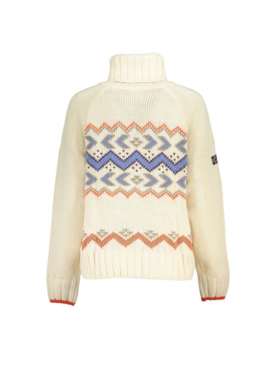 Sweaters Chic Beige High Neck Sweater with Elegant Detailing 410,00 € 196249845608 | Planet-Deluxe