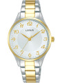 Goldene und silberne Lorus Armbanduhr