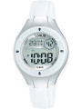 Weiße Lorus Digitaluhr mit Lederarmband