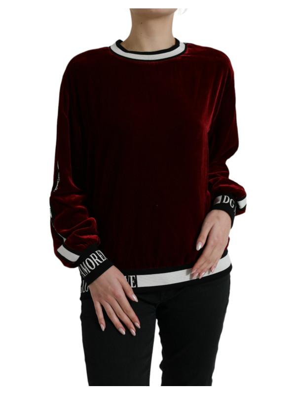 Sweaters Elegant Burgundy Silk-Blend Sweater 2.770,00 € 8054802711260 | Planet-Deluxe