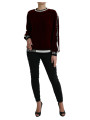 Sweaters Elegant Burgundy Silk-Blend Sweater 2.770,00 € 8054802711260 | Planet-Deluxe