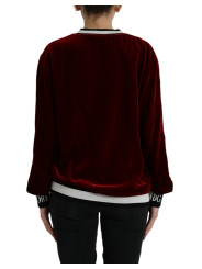 Sweaters Elegant Burgundy Silk-Blend Sweater 2.770,00 € 8054802711260 | Planet-Deluxe