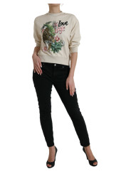 Sweaters Elegant Jungle Print Crewneck Sweater 1.760,00 € 8054802837021 | Planet-Deluxe