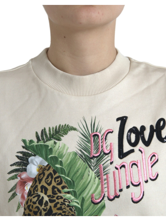 Sweaters Elegant Jungle Print Crewneck Sweater 1.760,00 € 8054802837021 | Planet-Deluxe