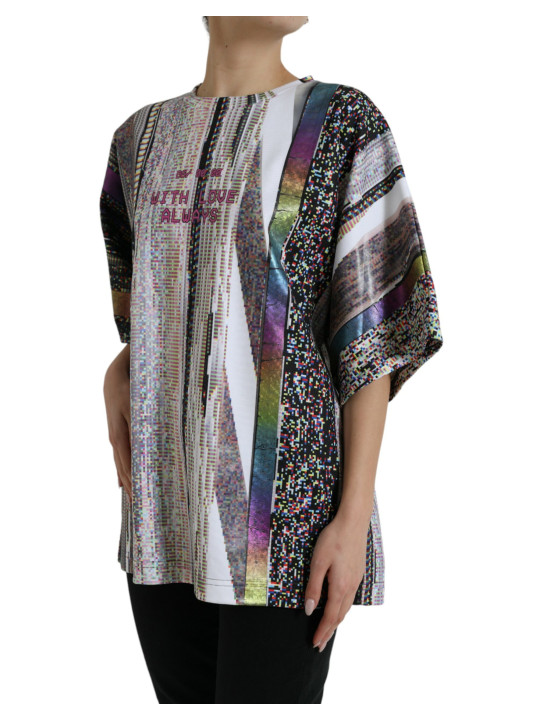Tops & T-Shirts Chic Multicolor Round Neck Tee 1.930,00 € 8057142573444 | Planet-Deluxe