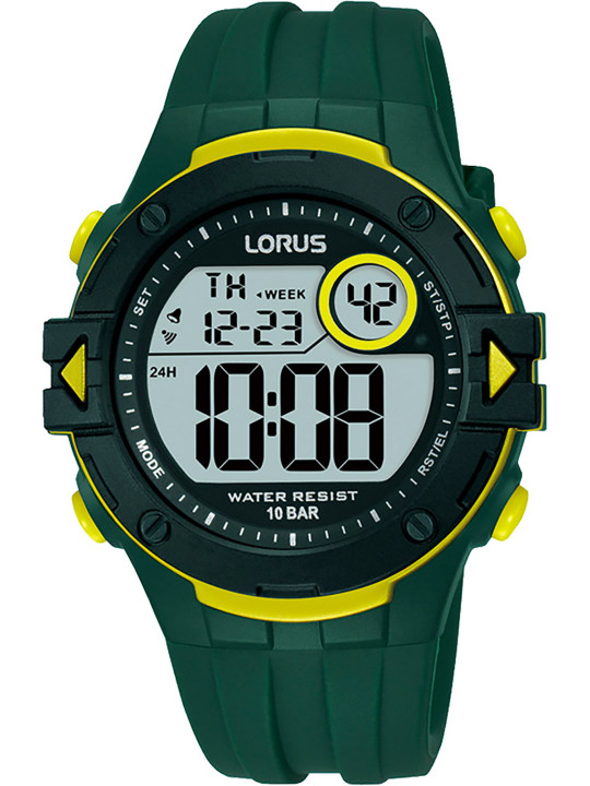 Grüne digitale Lorus Sportuhr