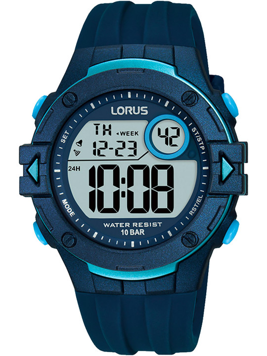 Blaue digitale Lorus Outdoor-Uhr