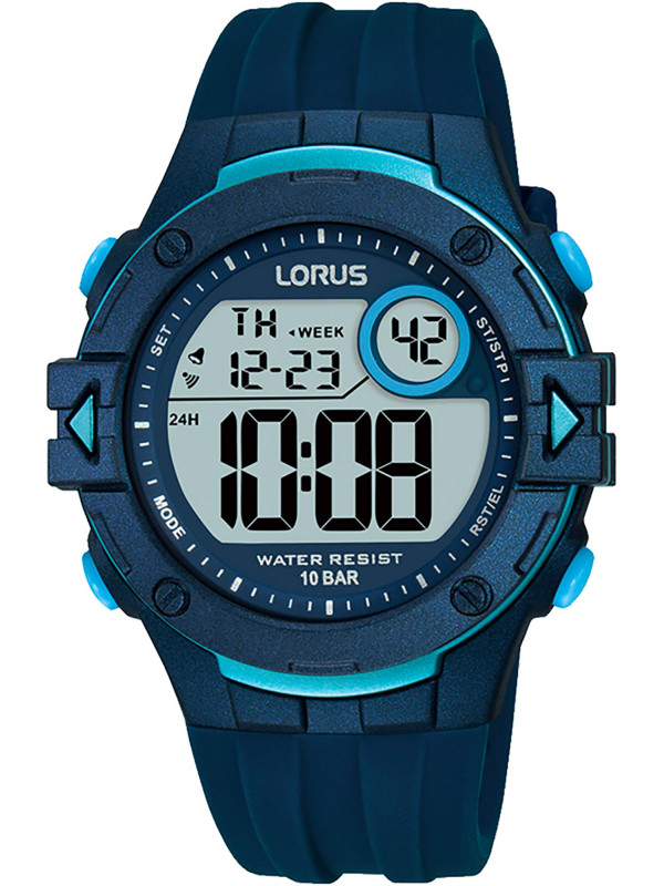 Blaue digitale Lorus Outdoor-Uhr Blaue digitale Lorus Outdoor-Uhr