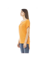 Tops & T-Shirts Chic Orange Rhinestone Logo Tee 140,00 € 8300816304524 | Planet-Deluxe