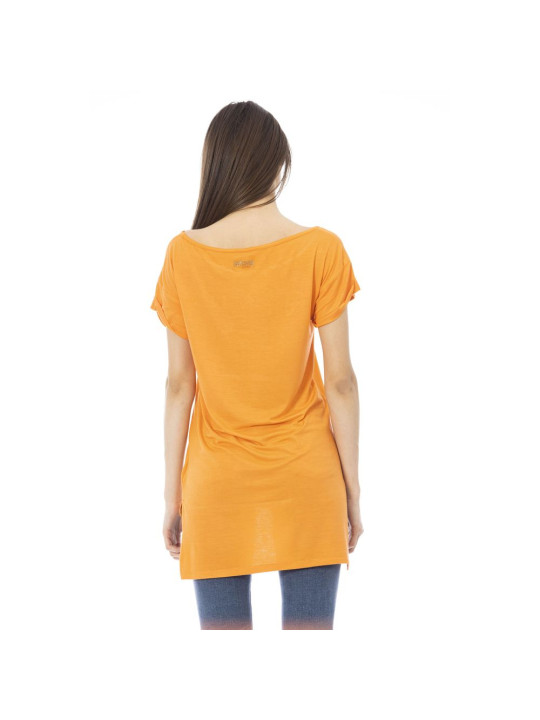 Tops & T-Shirts Chic Orange Rhinestone Logo Tee 140,00 € 8300816304524 | Planet-Deluxe