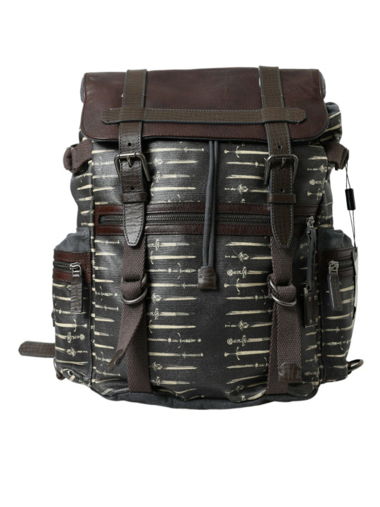 Backpacks Elegant Canvas Leather Rucksack 1.510,00 € 8050442549119 | Planet-Deluxe